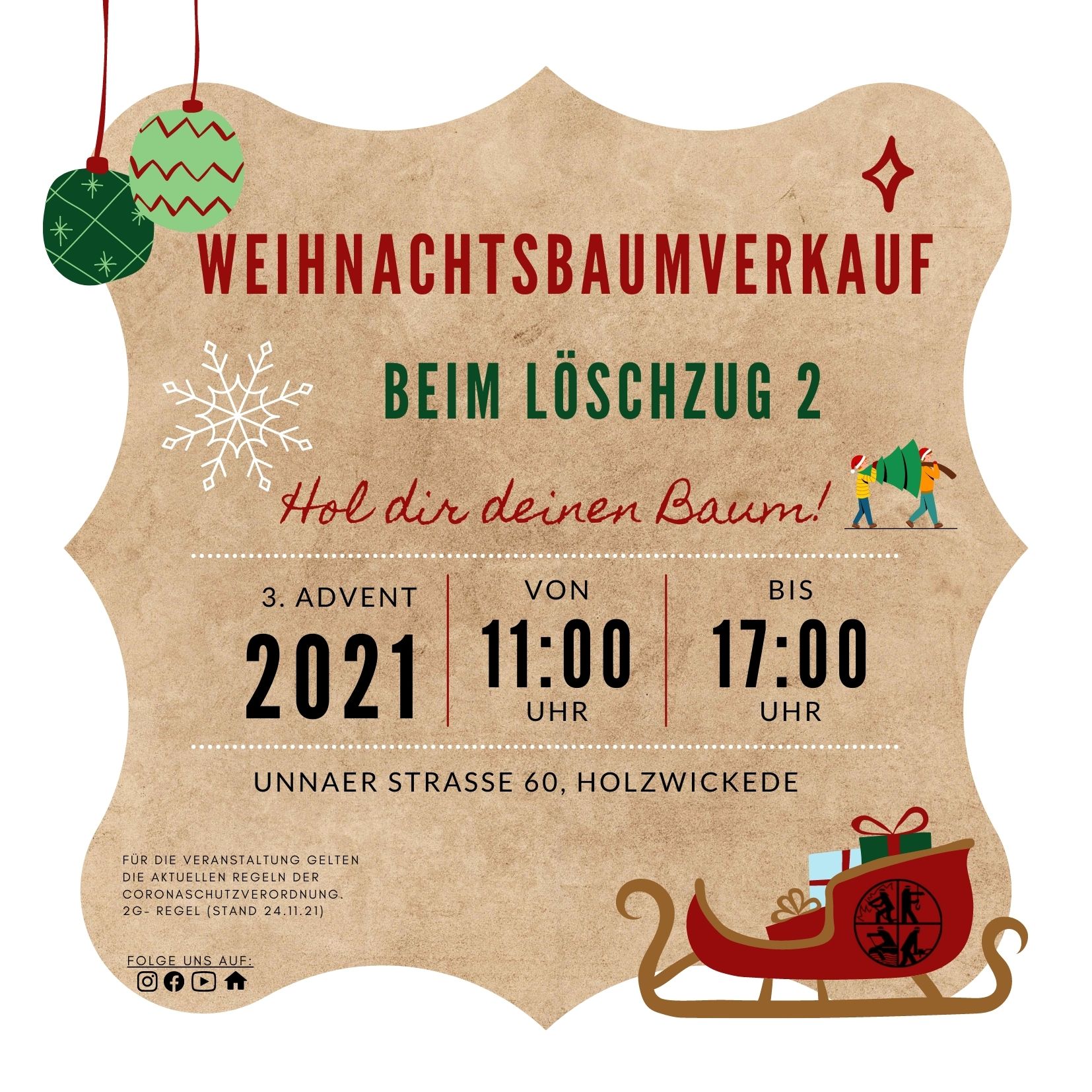 Weihnachtsbaumverkauf LZ2 Einladung 2021 
