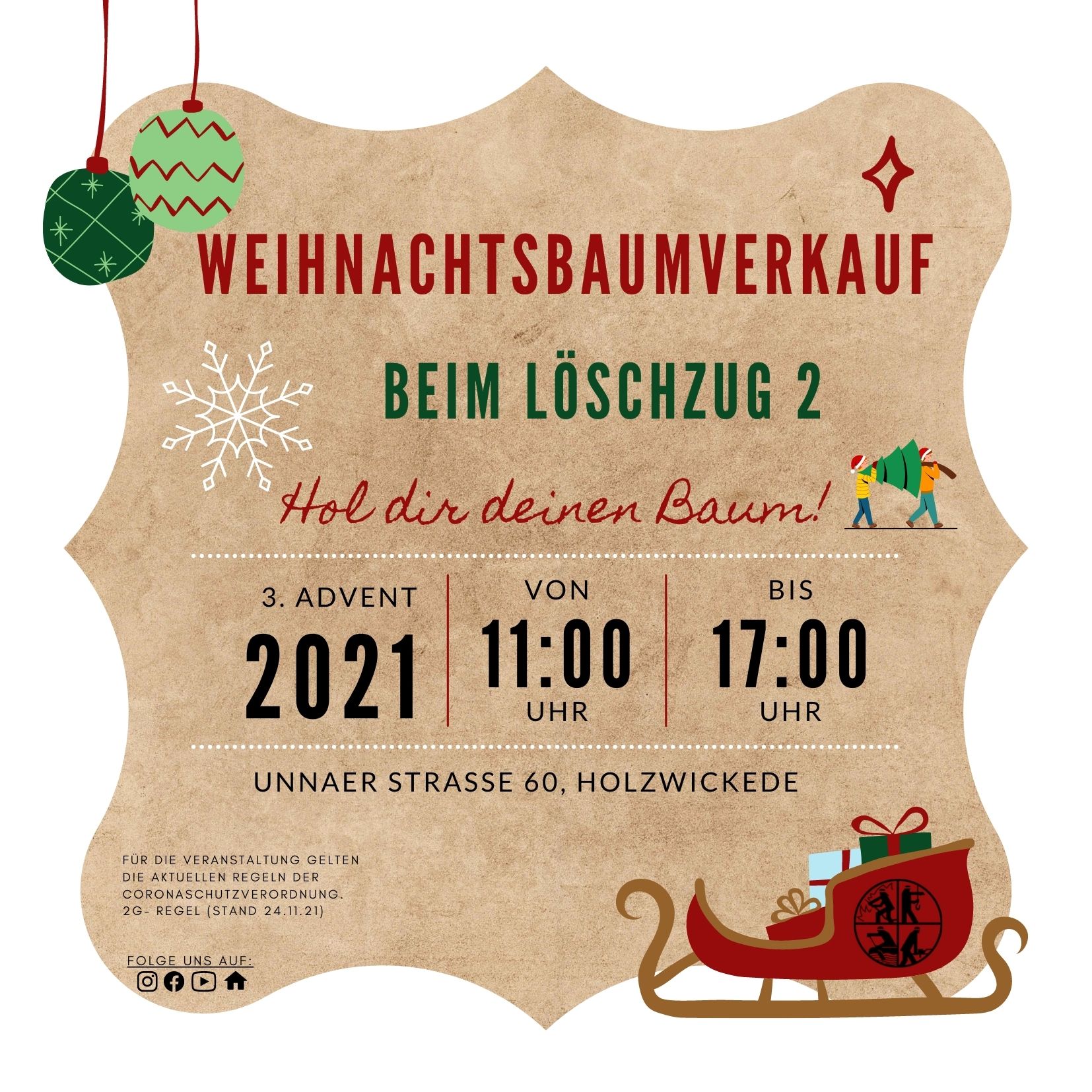 Weihnachtsbaumverkauf LZ2 Einladung 2021